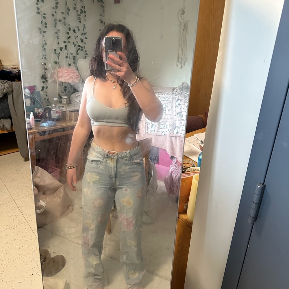 Flower jeans